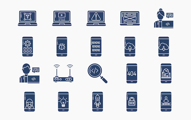 Vector software development and programming vector icon illustration