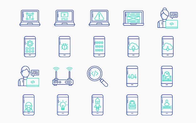 Software Development and programming vector icon illustration