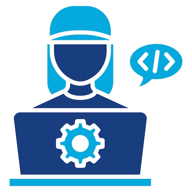 software engineer woman icon vector image can be used for computer science
