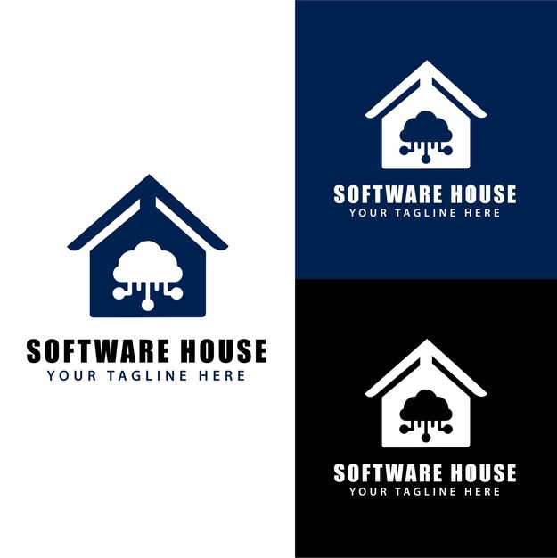 Premium Vector Software house logo tech logo house logo technology logo it logo creative logo