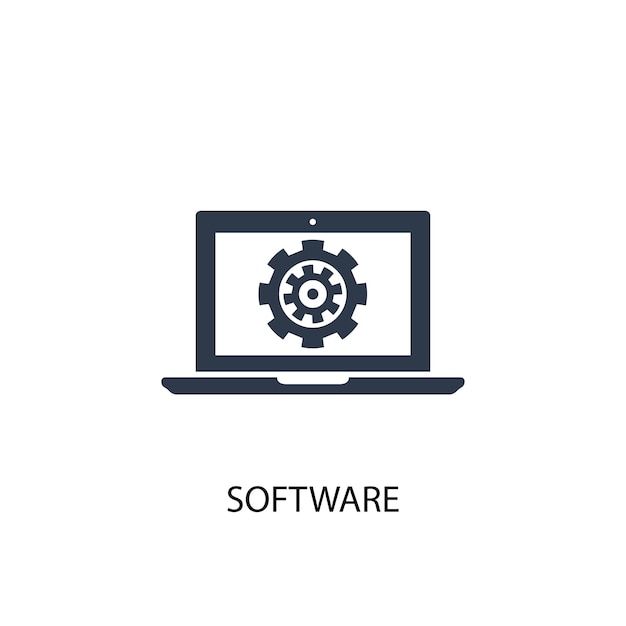ソフトウェアのアイコン。シンプルな要素の図。拡張現実コレクションからのソフトウェア コンセプト シンボル デザイン。 Web とモバイルで使用できます。