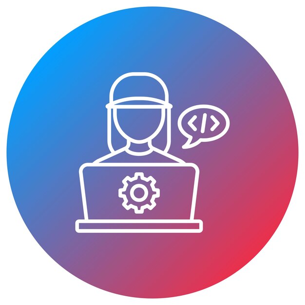 Software Ingenieur Vrouw Icon vector afbeelding Kan worden gebruikt voor Computerwetenschap