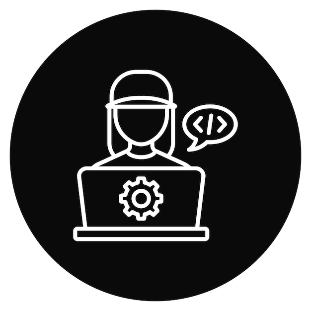 Software Ingenieur Vrouw Icon vector afbeelding Kan worden gebruikt voor Computerwetenschap