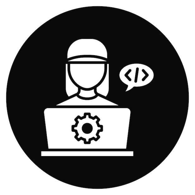 Software Ingenieur Vrouw icoon vector afbeelding Kan worden gebruikt voor Computerwetenschap