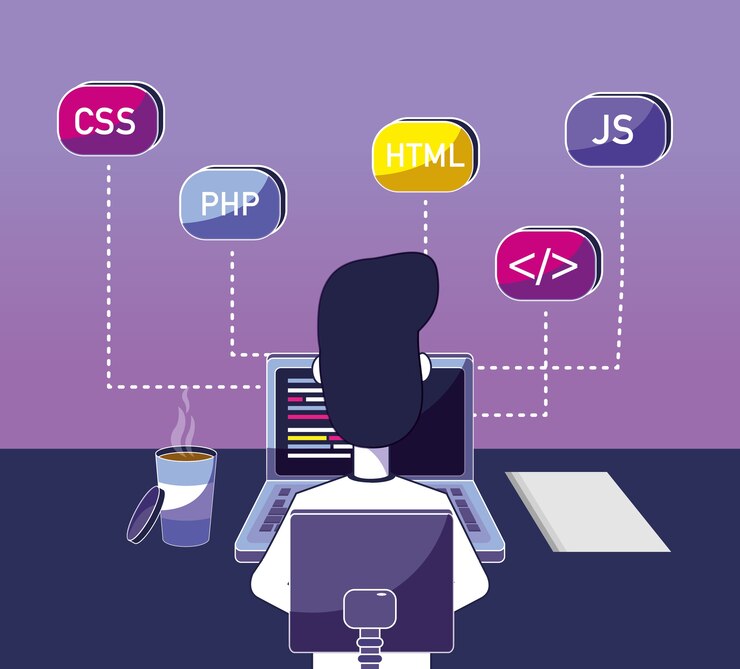 Vector software programmer cartoon