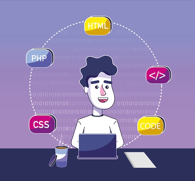 Software programmer cartoon