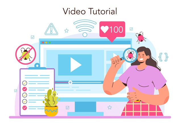 Software tester online service of platform. Applicatie of website