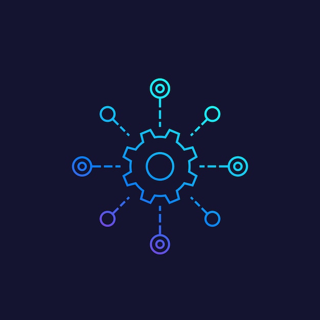 Software testing automation system vector line icon