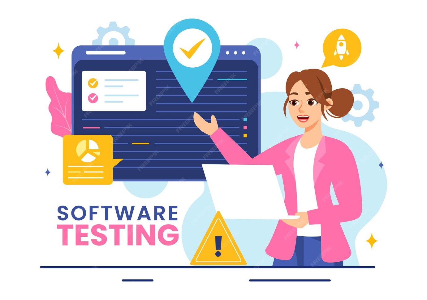 Premium Vector | Software Testing Vector Illustration featuring ...
