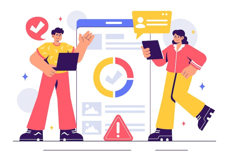 Vector software testing vector illustration featuring application engineering debugging processes development workflow programming and coding