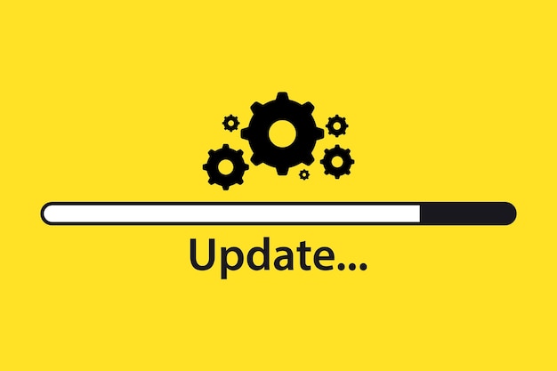 ソフトウェアの更新。読み込みプロセス。アップグレードの概念。フラットスタイルのベクトルイラスト。アップグレードアップデートリフレッシュ。読み込みプロセス。グラフィックおよびWebデザインのアップグレードアプリケーションの進行状況アイコンの概念