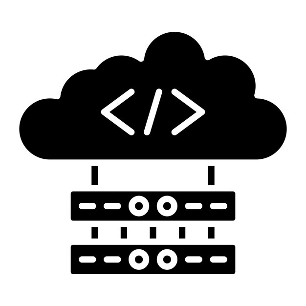 Softwaregedefinieerde netwerken Glyph effen zwarte afbeelding