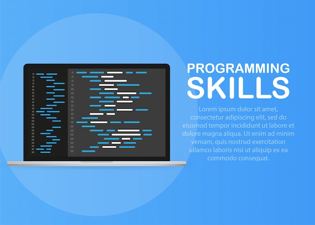 Softwareontwikkeling, programmeren, codering vector concept.