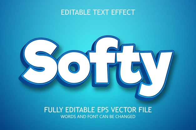 Softy 3d редактируемый текстовый эффект. 3d редактируемый текстовый эффект