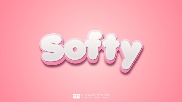 Softy 編集可能な 3D テキスト効果フォント