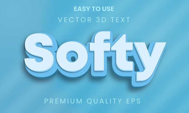 Softy Editable 3d text effect template