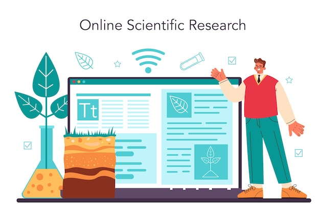 Vector soil science online service or platform natural resource study