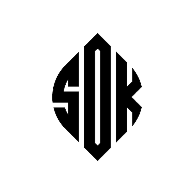 Sok cirkel letter logo ontwerp met cirkel en ellips vorm sok ellips letters met typografische stijl de drie initialen vormen een cirkel logo sok circle emblem abstract monogram letter mark vector