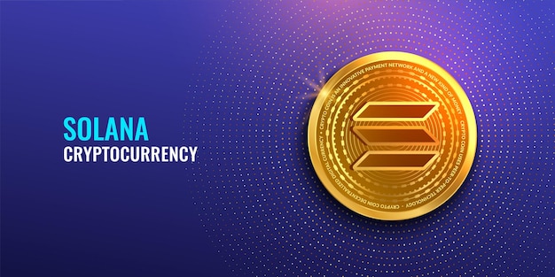 Solana crypto currency Digital money of Blockchain technology coin mining and financial concept