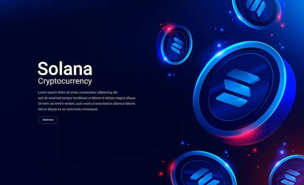 Вектор solana или sol монета криптовалюты технология blockchain цифровой фон векторная абстрактная иллюстрация