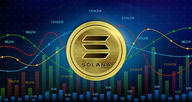 Vector solana sol coin cryptocurrency blockchain future digital currency replacement technology