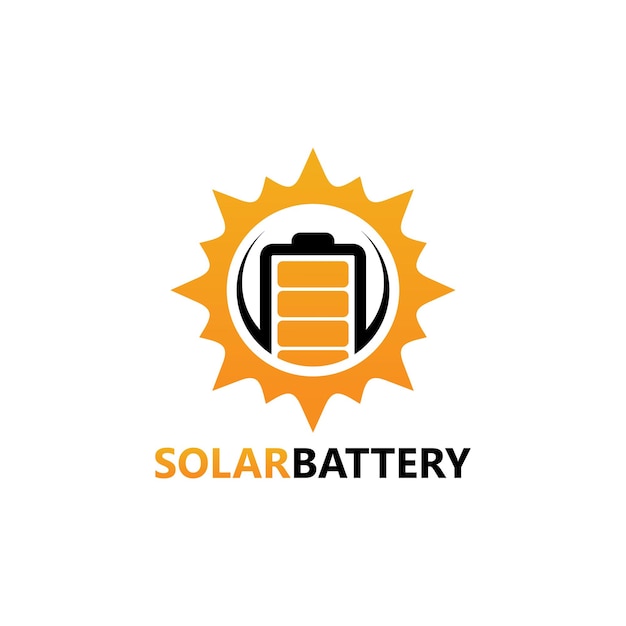 Disegno del modello del logo della batteria solare