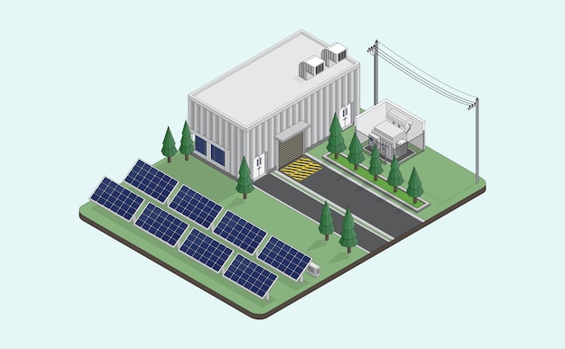 ベクトル 太陽光発電所 太陽光発電所 太陽光発電所 イソメトリックグラフ