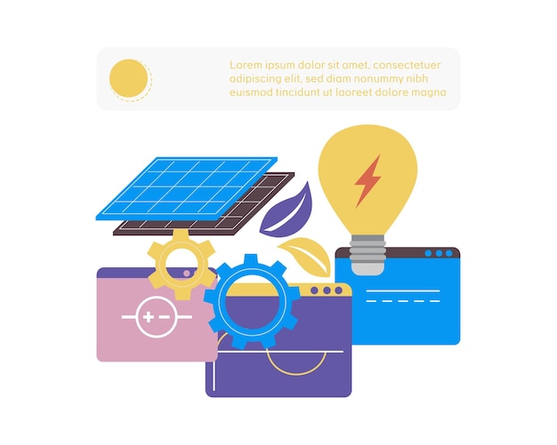 Vector solar cell energy solar cell produce the electricity