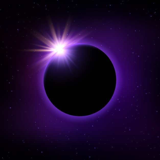 Vector solar eclipse background