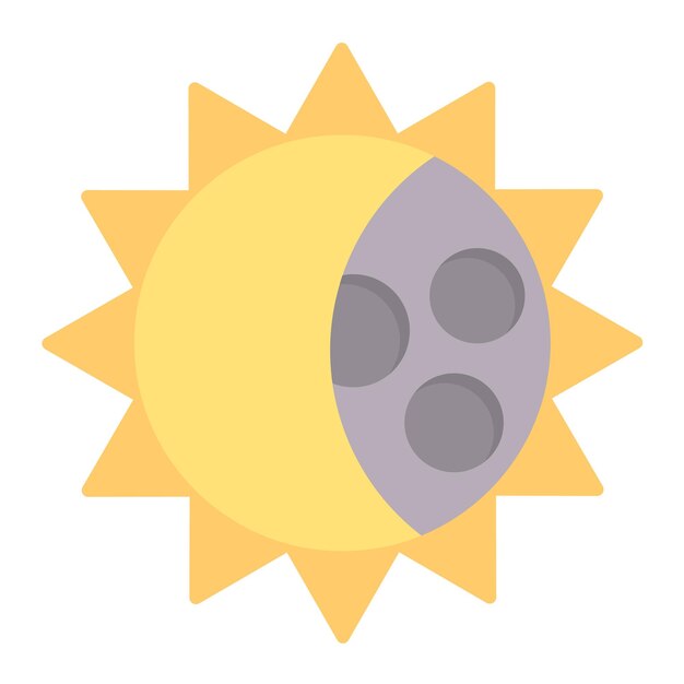 太陽日食平坦的插圖
