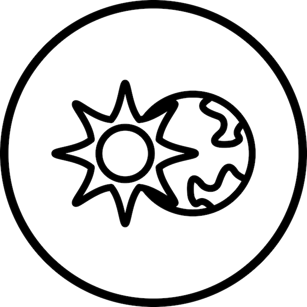 Vector solar eclipse icon style