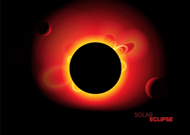 Solar eclipse in vector art