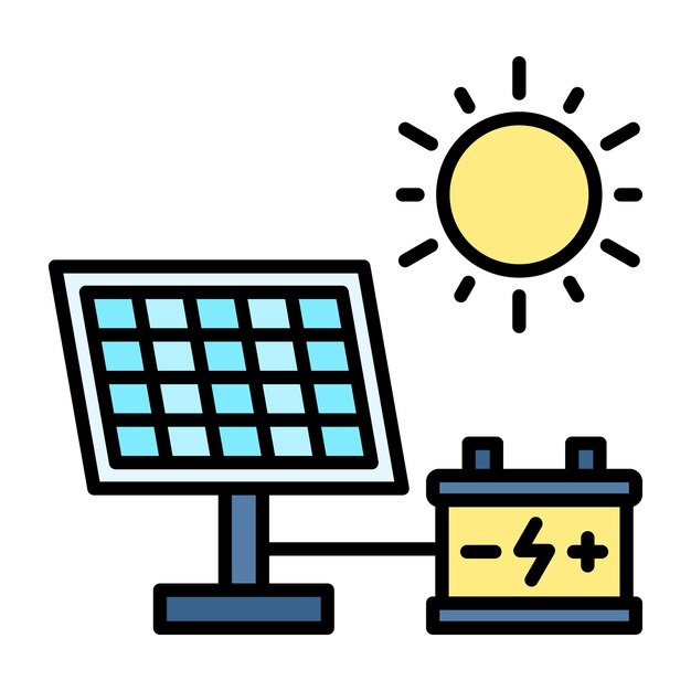 Solar Energy Flat Illustration