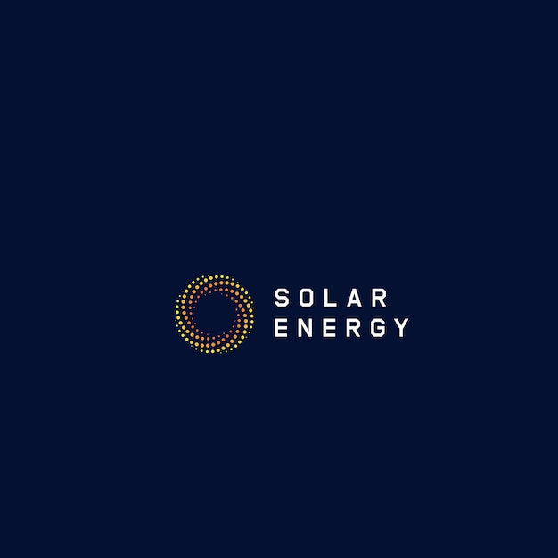 Solar energy logo design illustration Uniquely rounded modern science symbol vector icon idea brand