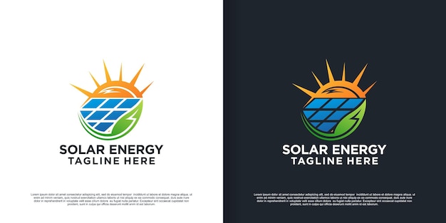 Solar energy logo design summer sunburst with unique concept Premium Vector Part 8