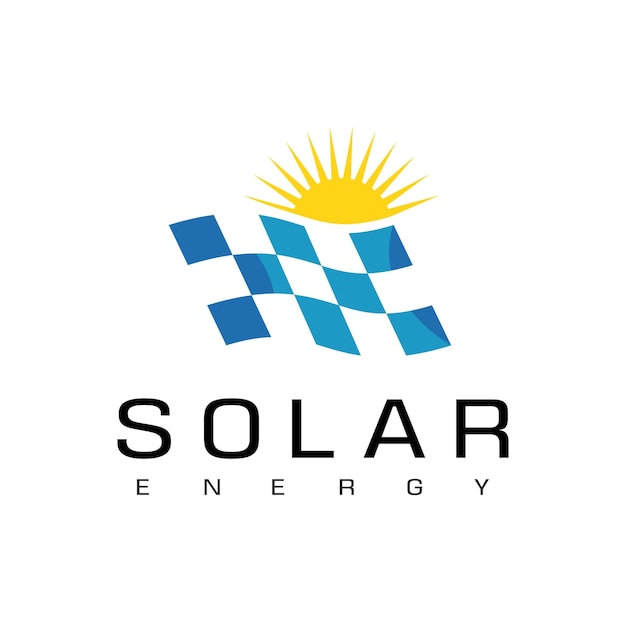 Solar energy logo design template