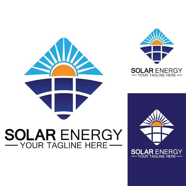 Modello di vettore di progettazione di logo di energia solare