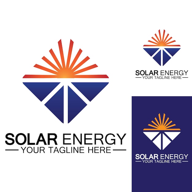 Vettore modello di vettore di progettazione di logo di energia solare