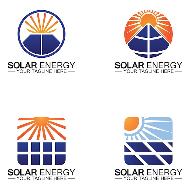 Solar Energy Logo Design Vector Template