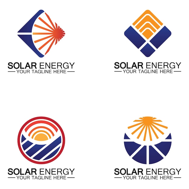 Solar Energy Logo Design Vector Template