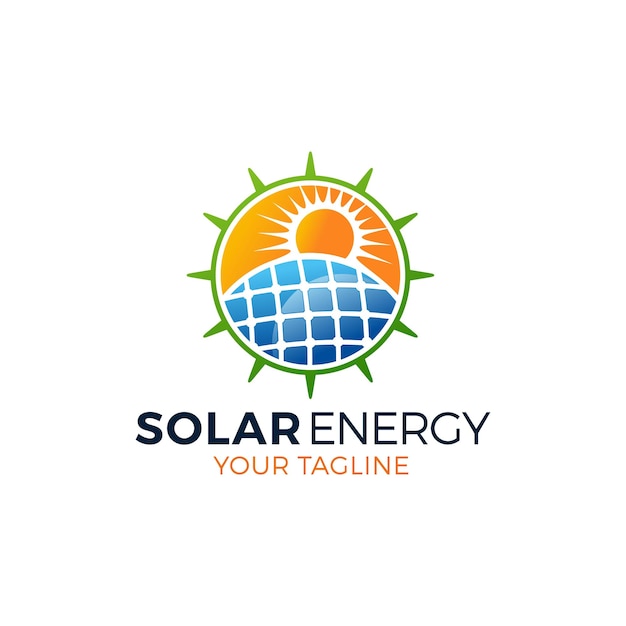 Solar energy logo designs vector