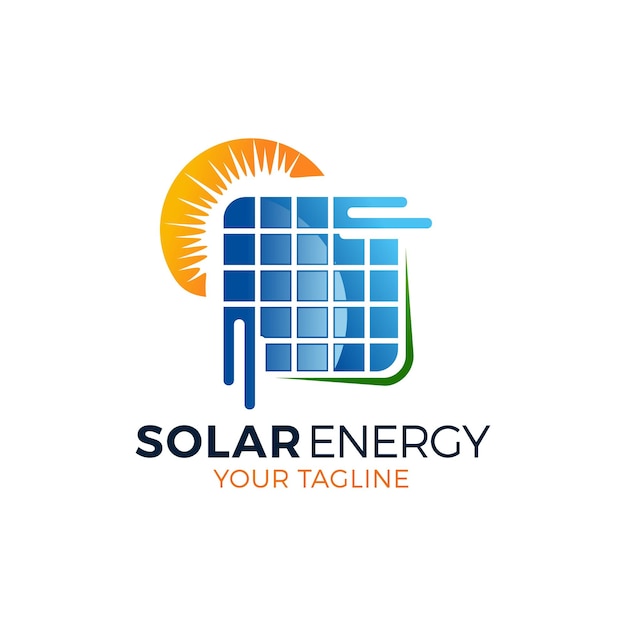 Solar energy logo designs vector