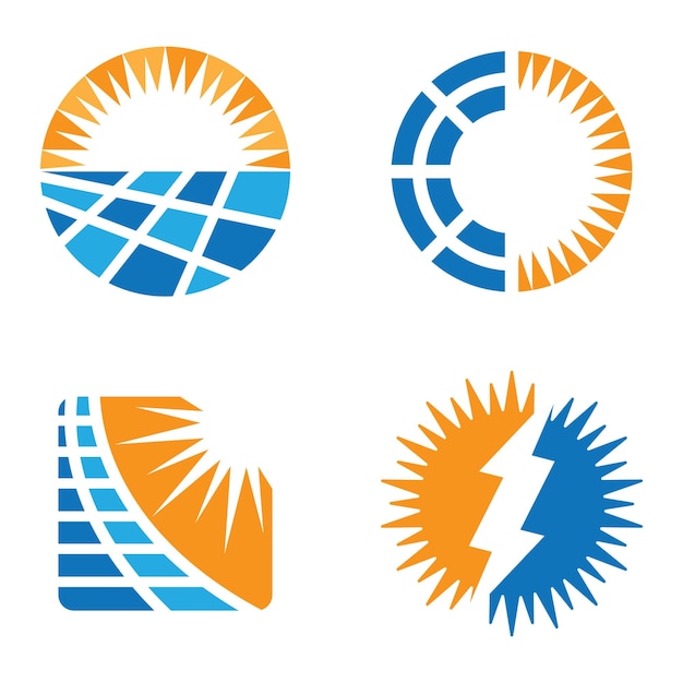 Vector solar energy logo images illustration