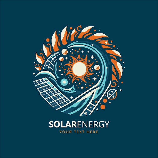 太陽エネルギーのベクトルイラストロゴ