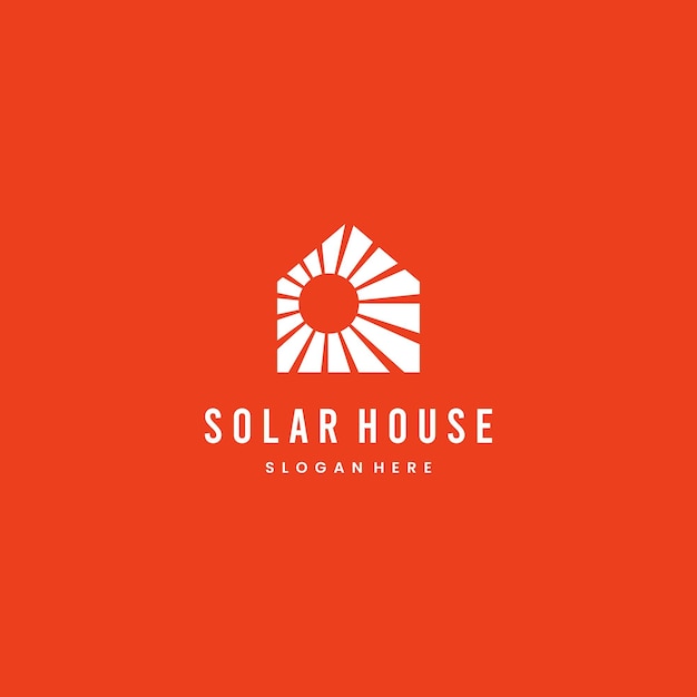 Vector solar house logo design modern concept