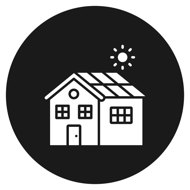 Solar House vector icon Can be used for Real Estate iconset