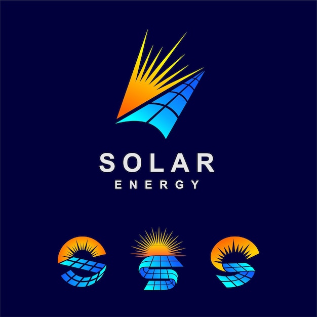 Set di logo solare con forma multipla