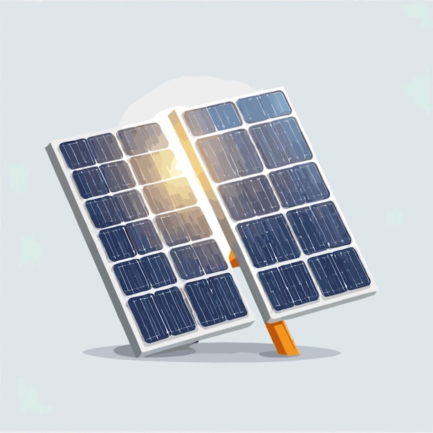 Vector solar panel cartoon vector on white background