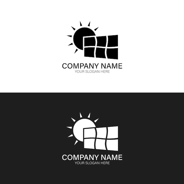 solar panel company simple logo