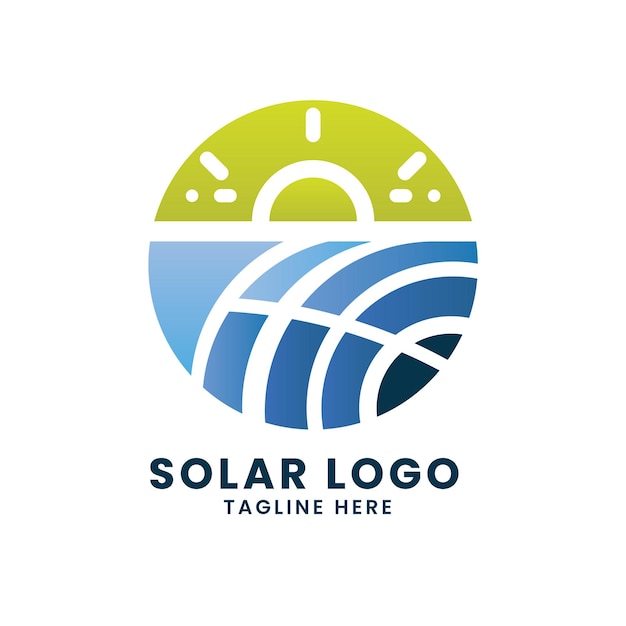 Solar panel concept solar logo design vector sjabloon